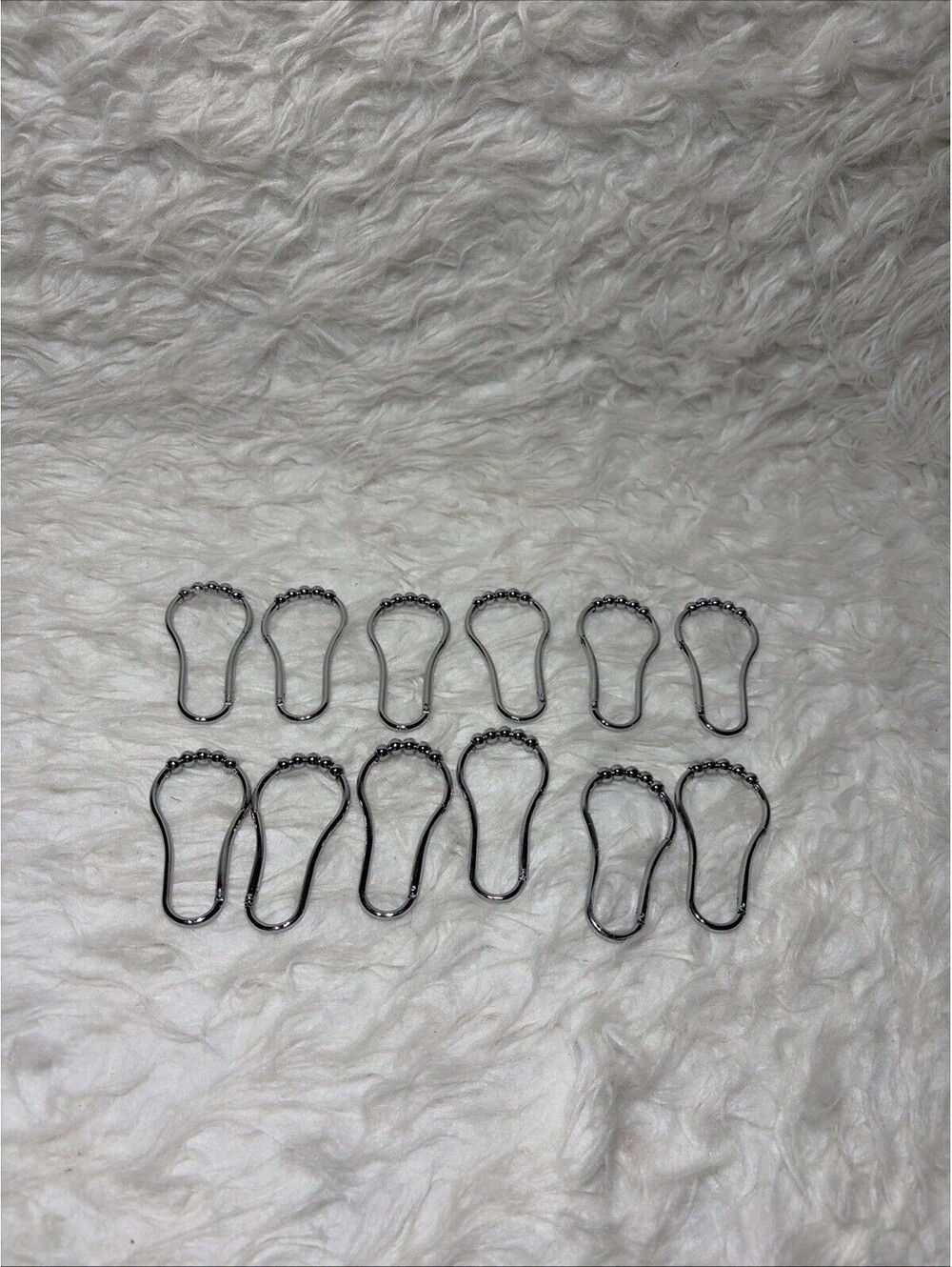 Pottery Barn 12pcs Shower Curtain Rings Bathroom Roller Stainless Steel